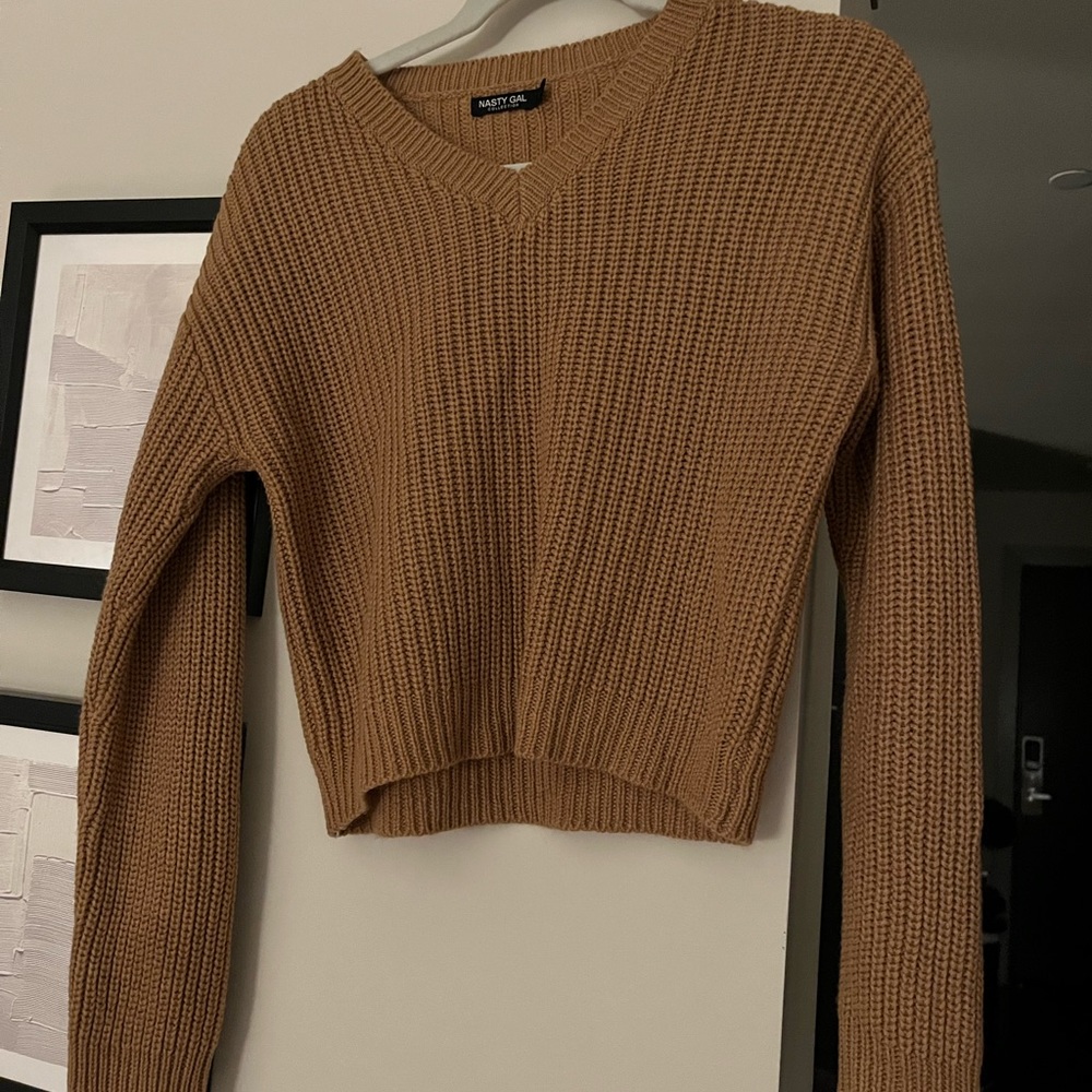 Nastygal camel knitwear sweater and jogger set- never worn